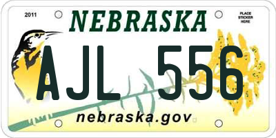 NE license plate AJL556