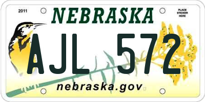 NE license plate AJL572