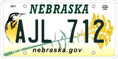 NE license plate AJL712