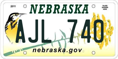 NE license plate AJL740