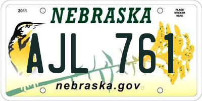 NE license plate AJL761