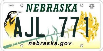 NE license plate AJL771