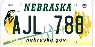 NE license plate AJL788