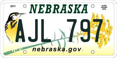 NE license plate AJL797