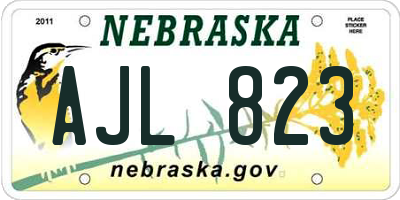 NE license plate AJL823