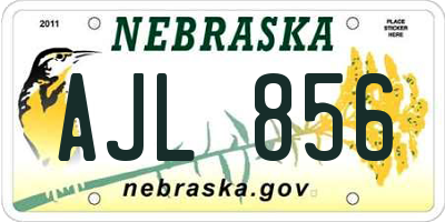 NE license plate AJL856