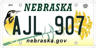 NE license plate AJL907