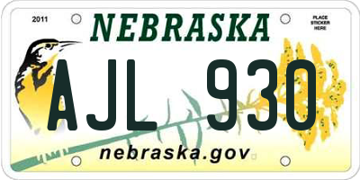 NE license plate AJL930