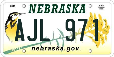 NE license plate AJL971