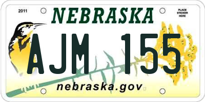 NE license plate AJM155