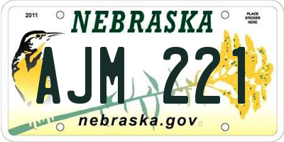 NE license plate AJM221