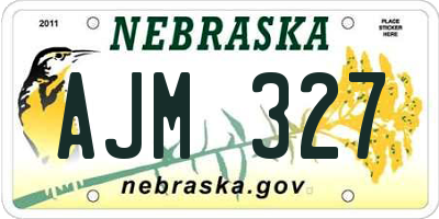 NE license plate AJM327