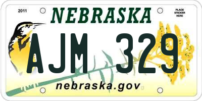NE license plate AJM329
