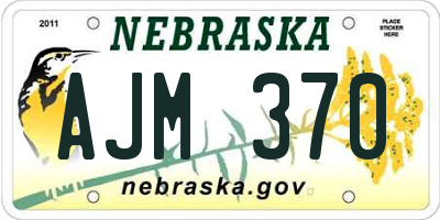 NE license plate AJM370