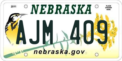 NE license plate AJM409