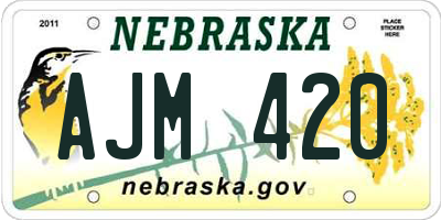 NE license plate AJM420