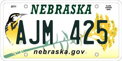 NE license plate AJM425