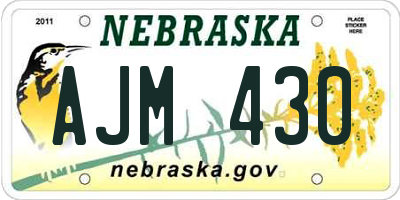 NE license plate AJM430