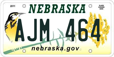 NE license plate AJM464