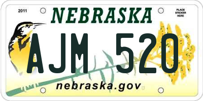 NE license plate AJM520