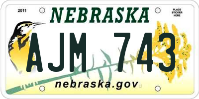 NE license plate AJM743