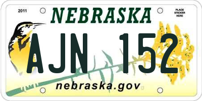 NE license plate AJN152
