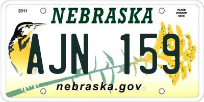 NE license plate AJN159