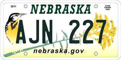 NE license plate AJN227