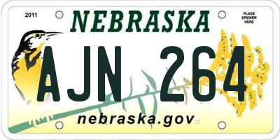 NE license plate AJN264