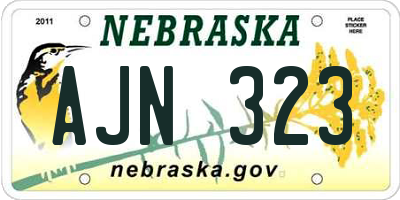 NE license plate AJN323