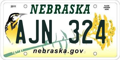 NE license plate AJN324