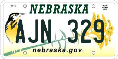 NE license plate AJN329