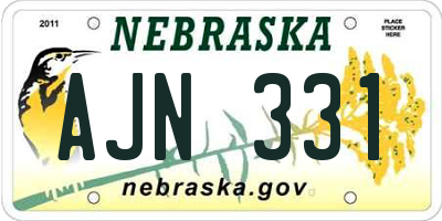 NE license plate AJN331