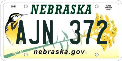 NE license plate AJN372