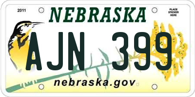 NE license plate AJN399