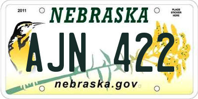 NE license plate AJN422
