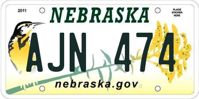 NE license plate AJN474