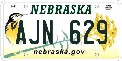 NE license plate AJN629