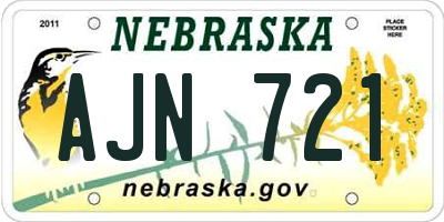 NE license plate AJN721