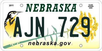NE license plate AJN729