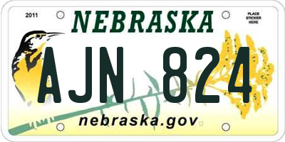 NE license plate AJN824