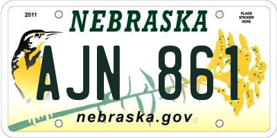 NE license plate AJN861