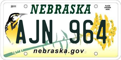NE license plate AJN964