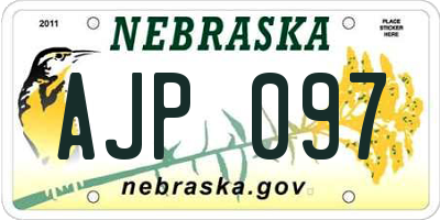 NE license plate AJP097