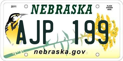 NE license plate AJP199