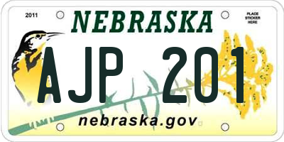 NE license plate AJP201