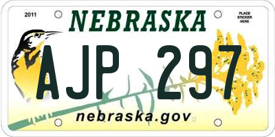 NE license plate AJP297