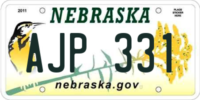 NE license plate AJP331