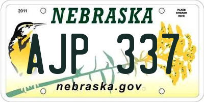 NE license plate AJP337