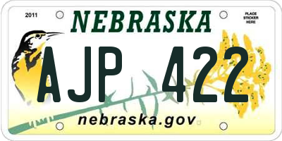 NE license plate AJP422